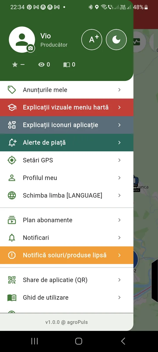 agroPuls — meniu